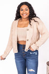 Undiscovered Talent Beige Two Piece Tank and Cardigan Set