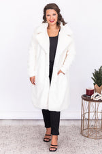 Load image into Gallery viewer, Surprise Entrance Cream Long Fur Coat
