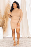 All Too Well Turtleneck Taupe Dress