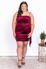 Load image into Gallery viewer, Everybody You Know Burgundy Velvet Tie Waist Mini Dress
