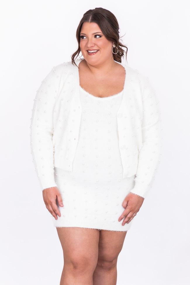 Repeating Patterns Ivory Pearl Cardigan