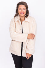 Load image into Gallery viewer, Midnight Plans Cream Teddy Coat
