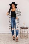No Doubts In Mind Black/White Plaid Belted Coat