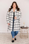 No Doubts In Mind Black/White Plaid Belted Coat