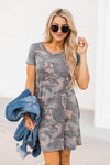 Carry Home In My Heart Camo Print Dress
