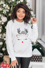 Afbeelding in Gallery-weergave laden, Leopard Print Reindeer Lady White Graphic Sweatshirt
