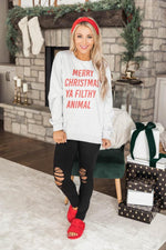 Afbeelding in Gallery-weergave laden, Merry Christmas Ya Filthy Animal Graphic Sweatshirt
