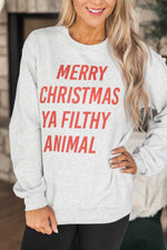 Load image into Gallery viewer, Merry Christmas Ya Filthy Animal Graphic Sweatshirt
