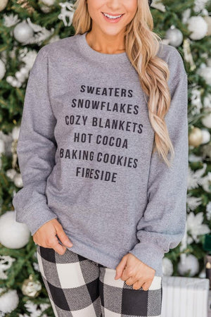Winter Favorites Heather Grey Graphic Sweatshirt