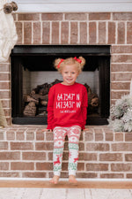 Afbeelding in Gallery-weergave laden, Kids North Pole Coordinates Red Graphic Sweatshirt
