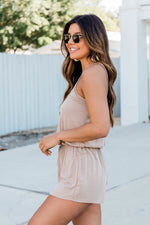 Load image into Gallery viewer, Uptown Girl Romper Taupe
