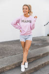 Mama Animal Print Sweatshirt Light Pink