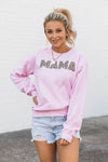 Mama Animal Print Sweatshirt Light Pink