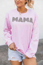Load image into Gallery viewer, Mama Animal Print Sweatshirt Light Pink
