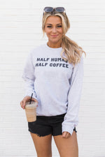 Load image into Gallery viewer, Half Human Half Coffee  Ash Graphic Sweatshirt
