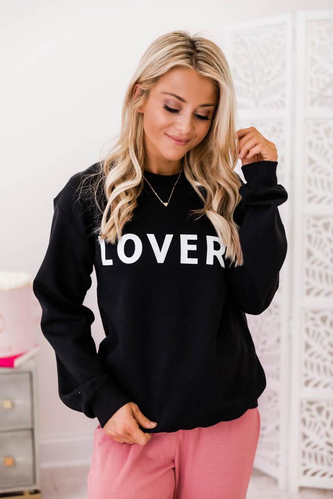 LOVER Block Black Graphic Sweatshirt