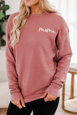 Load image into Gallery viewer, Mama Embroidered Script Mauve Sweatshirt
