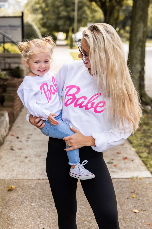 Babe Toddler White Graphic Sweatshirt