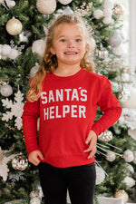 Load image into Gallery viewer, Kids Santa&#39;s Helper Red Graphic Sweatshirt
