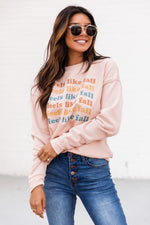 Load image into Gallery viewer, Feels Like Fall Peach Graphic Sweatshirt
