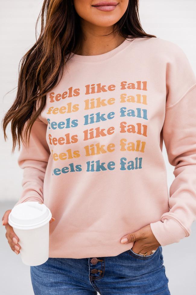 Feels Like Fall Peach Graphic Sweatshirt