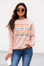 Load image into Gallery viewer, Feels Like Fall Peach Graphic Sweatshirt
