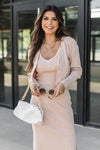Day to Night Beige Ribbed Cardigan