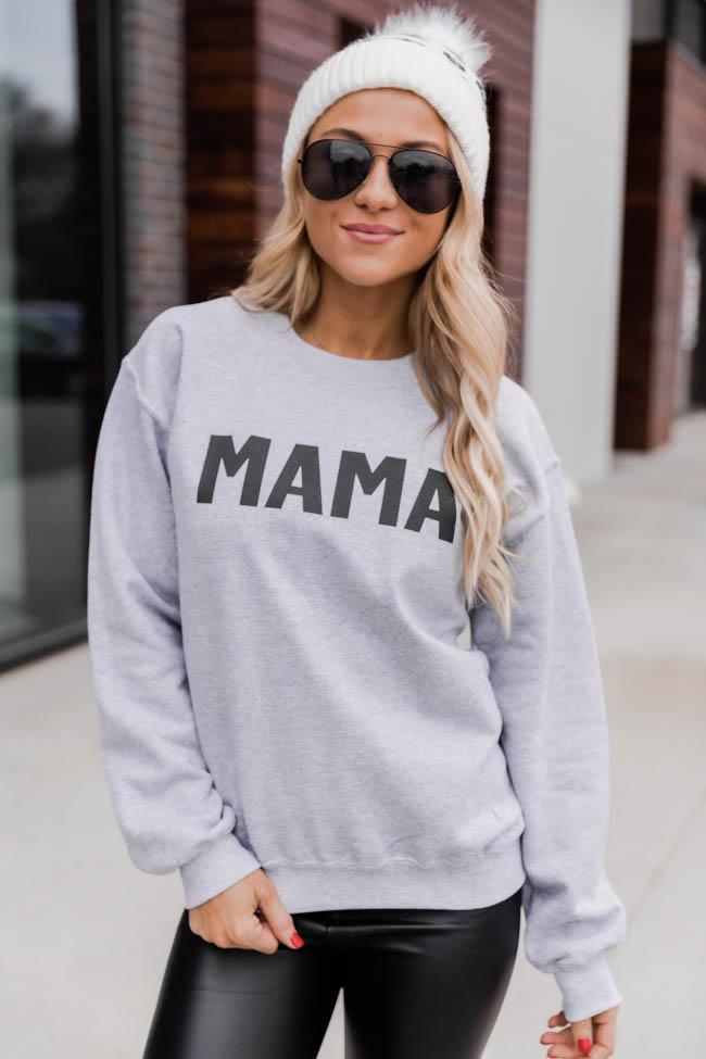 Mama Block Grey Graphic Sweatshirt