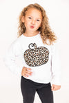 Animal Print Pumpkin White Toddler Graphic Sweatshirt