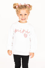 Load image into Gallery viewer, Mini Script Mauve Animal Print White Kids Graphic Sweatshirt
