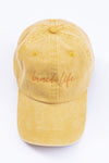 Beach Life Script Embroidered Mango Baseball Cap