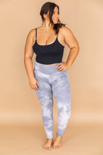 Load image into Gallery viewer, Never Giving Up Tie Dye Leggings Grey FINAL SALE
