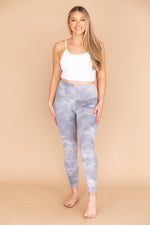 Load image into Gallery viewer, Never Giving Up Tie Dye Leggings Grey FINAL SALE
