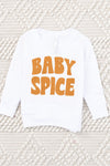 Baby Spice Orange Toddler White Graphic Sweatshirt
