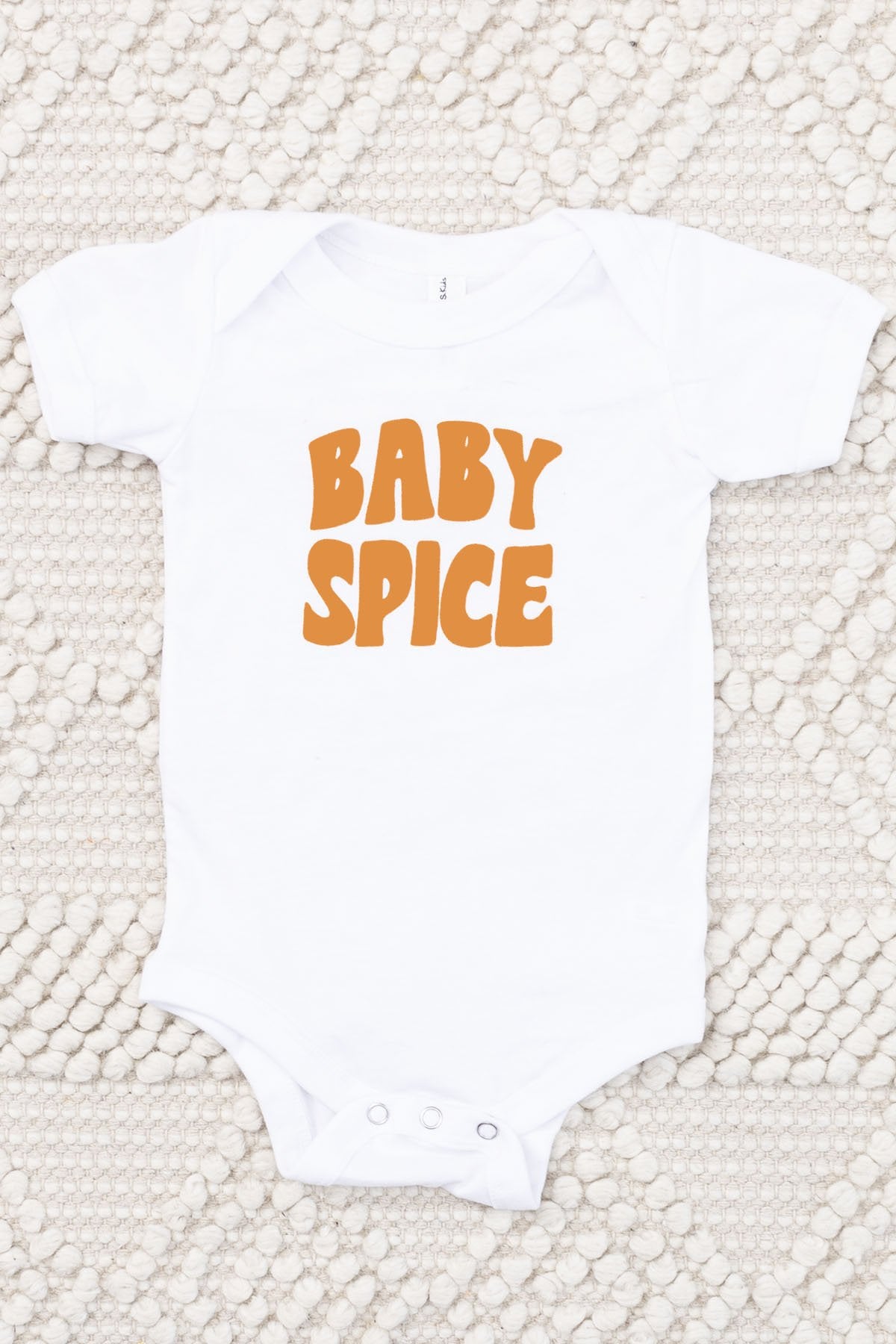 Baby Spice Orange Graphic White Onesie