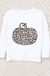 Animal Print Pumpkin White Toddler Graphic Sweatshirt