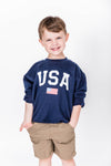 Kids Athletic USA Flag Sweatshirt Navy