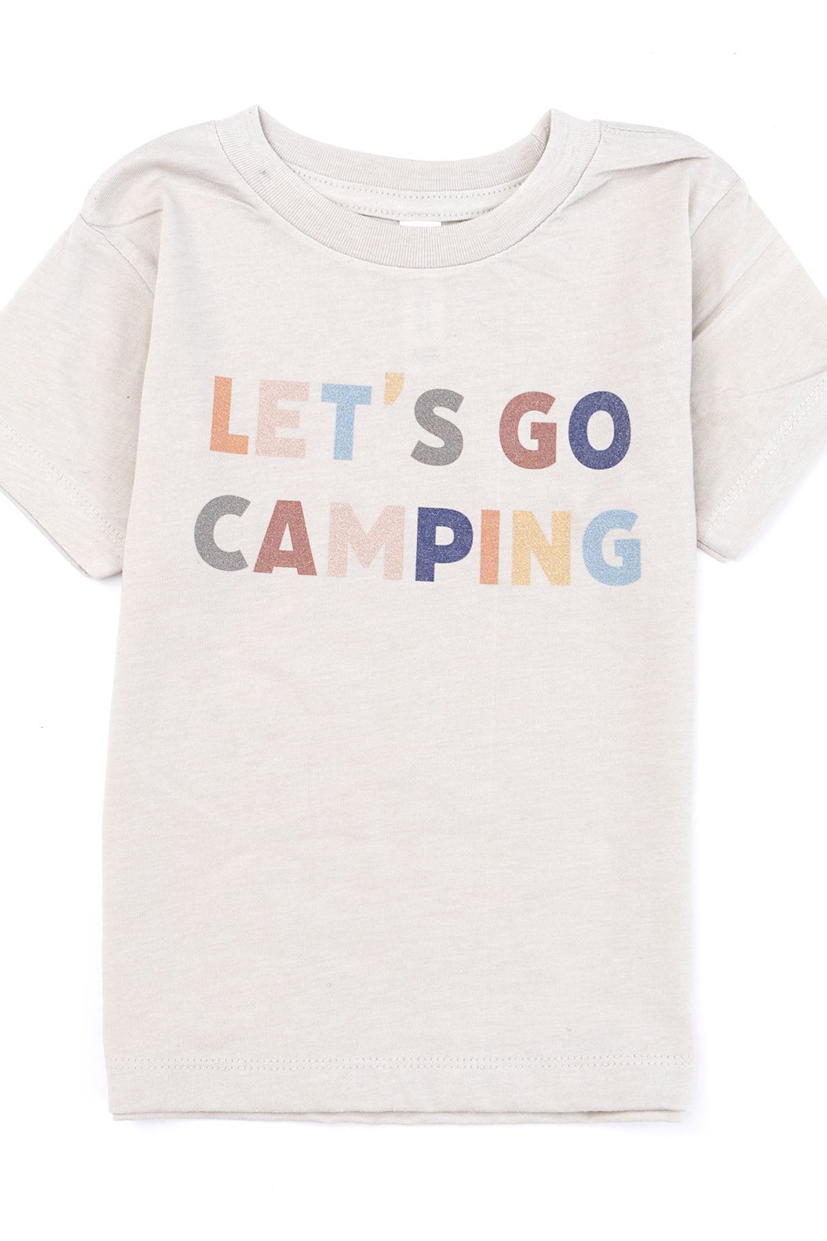 Let's Go Camping Toddler Graphic Tee Tan