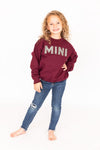 Mini Animal Print Kids Sweatshirt Burgundy