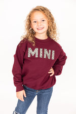Load image into Gallery viewer, Mini Animal Print Kids Sweatshirt Burgundy
