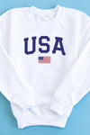 Kids Athletic USA Flag Sweatshirt White