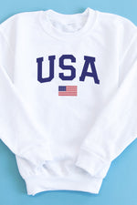 Load image into Gallery viewer, Kids Athletic USA Flag Sweatshirt White
