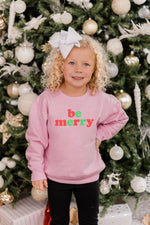 Load image into Gallery viewer, Kids Be Merry Multi Pink Graphic Sweatshirt

