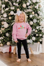 Load image into Gallery viewer, Kids Be Merry Multi Pink Graphic Sweatshirt

