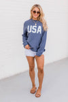 Jersey USA Graphic Navy Corded Sweatshirt