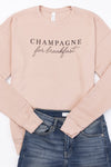 Champagne For Breakfast Peach Graphic Sweatshirt