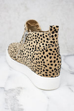 Load image into Gallery viewer, The Danielle Spotted Animal Print Wedge Sneakers
