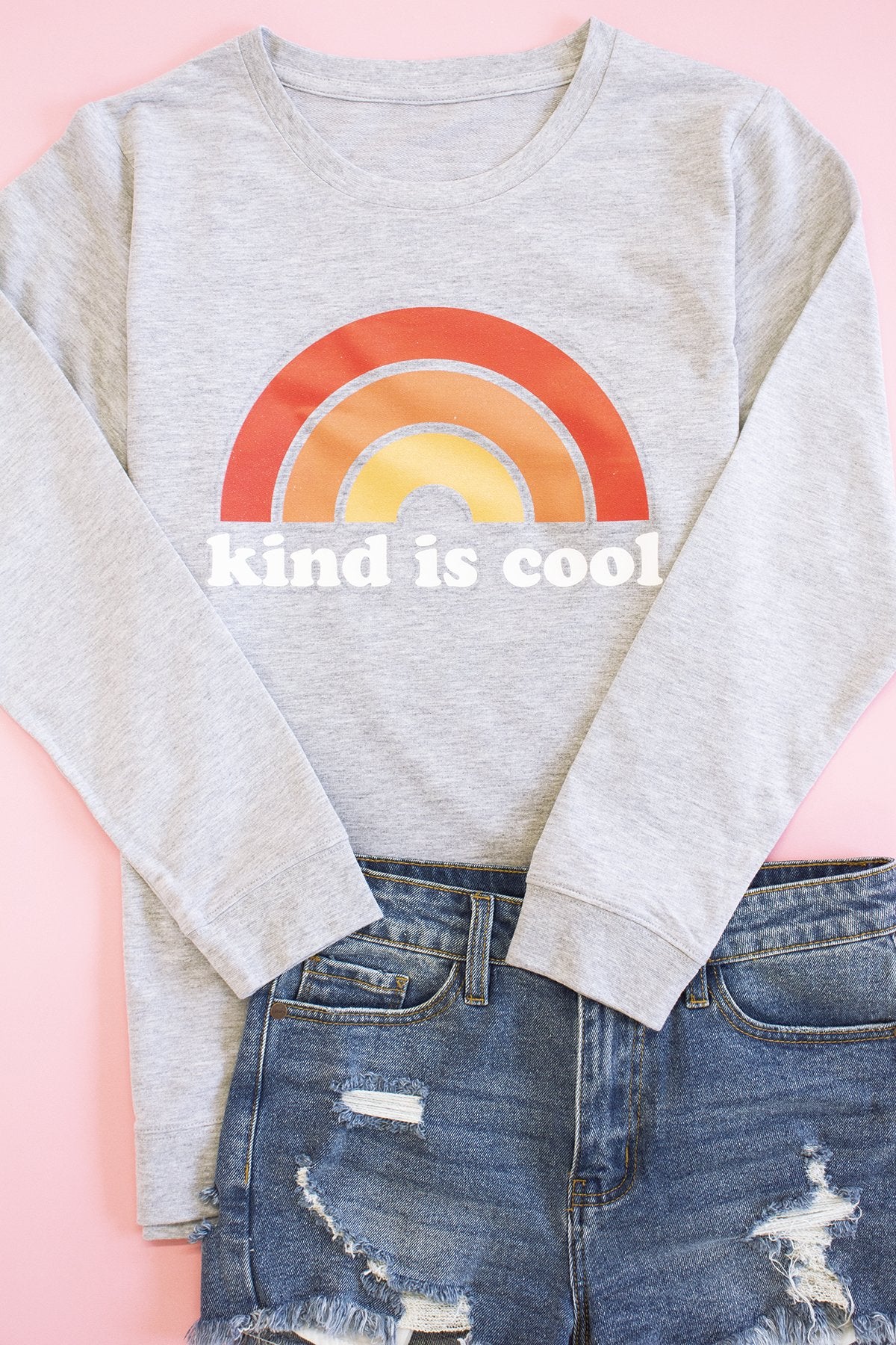 Kind Is Cool Heather Grey Terry Graphic Sweatshirt