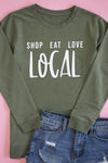 Shop Eat Love Local City Green Graphic Terry Sweatshirt