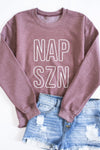 Nap Szn Heather Dark Maroon Graphic Sweatshirt